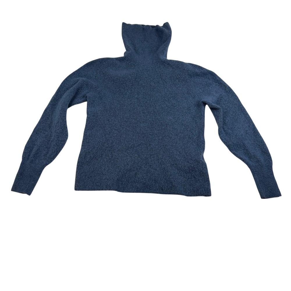Banana Republic Womens Blue Wool Blend Fuzzy Turtleneck Sweater Size M RN 54023